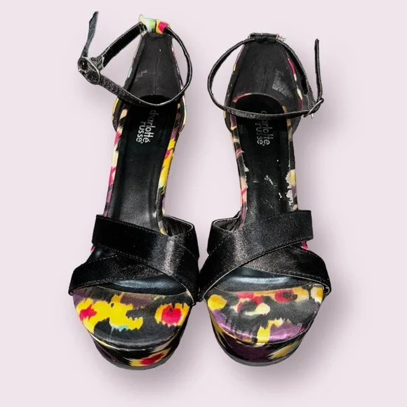 Charlotte Rose Multicolor Wedge Platform Heels - Picture 2 of 6